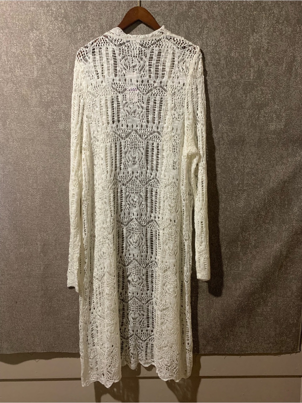 Open Knit Cream Crochet Cardigan NWT - Picture 2 of 4